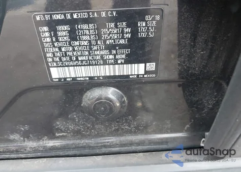 2018 Honda Hr-V Ex z USA, uszkodzony, nr VIN 3CZRU6H56JG719128